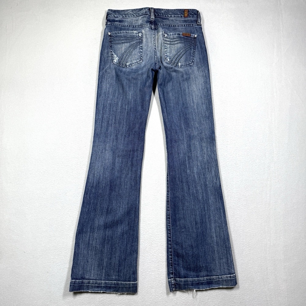 7 Seven For All Mankind Dojo Jeans Womens 26 Flare Bootcut Fade Stretch Low Rise